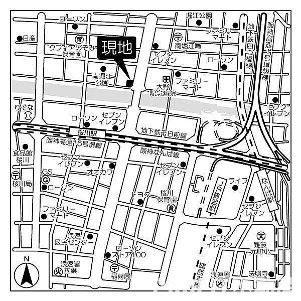 RJRプレシア南堀江 709｜大阪府大阪市西区南堀江2丁目(賃貸マンション1LDK・7階・34.36㎡)の写真 その2