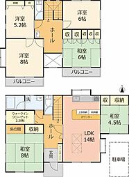 西武国分寺線 東村山駅 徒歩12分の賃貸一戸建て 1階6SLDKの間取り