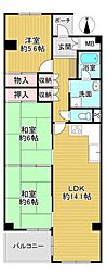 くずはセンチュリータウン6番館 3LDKの間取図画像
