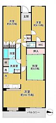 グラン・フェルティくずはSANCCOURT 3LDKの間取図画像