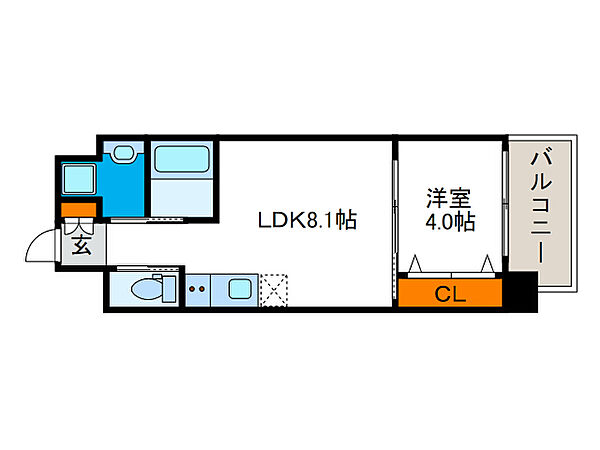 FDS AZUR ｜大阪府大阪市西区本田2丁目(賃貸マンション1LDK・8階・28.81㎡)の写真 その2