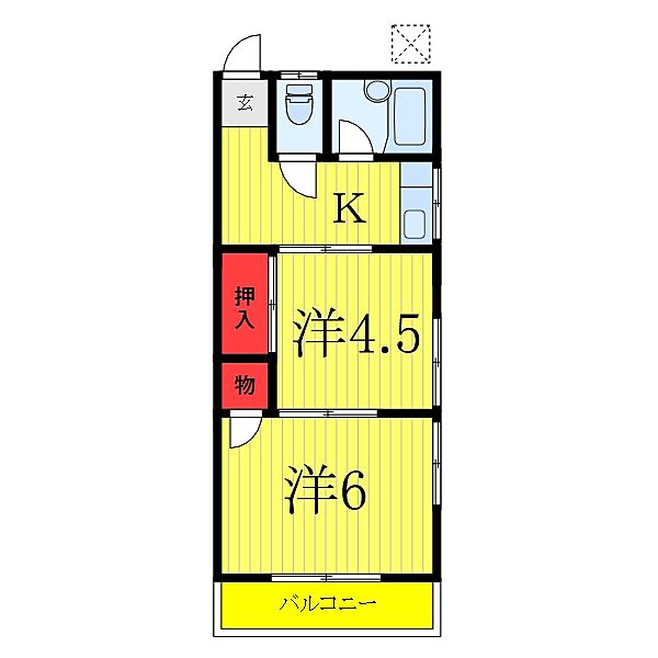 東京都板橋区大原町(賃貸アパート2K・2階・33.00㎡)の写真 その2