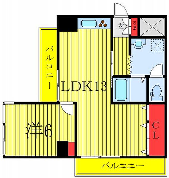 東京都板橋区若木3丁目(賃貸マンション1LDK・4階・42.76㎡)の写真 その2