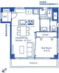 宅研学芸大マンション 1LDKの間取図画像