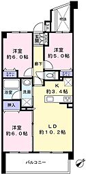 クイーンシティ立川リーオフレンテリベルタ 3LDKの間取図画像