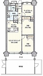 サンクレイドル西新井本町 2SLDKの間取図画像