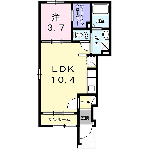 ハルコウ・イズミ 101｜鳥取県倉吉市福庭(賃貸アパート1LDK・1階・37.93㎡)の写真 その2