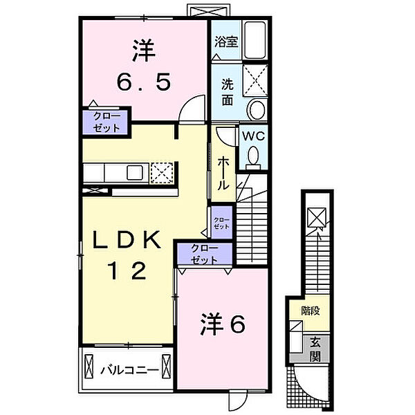 ＹａＭａＴｏ 201｜鳥取県倉吉市下余戸(賃貸アパート2LDK・2階・58.86㎡)の写真 その2