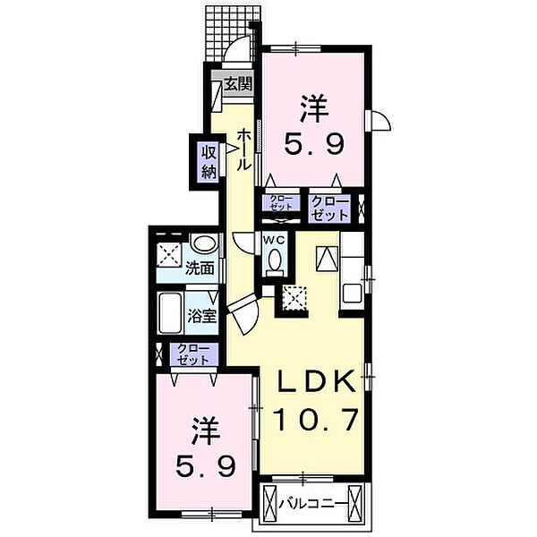 ラ・ヴィー 101｜鳥取県倉吉市福庭(賃貸アパート2LDK・1階・55.42㎡)の写真 その2