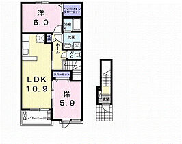 レザンクールＢ 202 ｜ 鳥取県東伯郡北栄町国坂651-1（賃貸アパート2LDK・2階・57.21㎡） その2