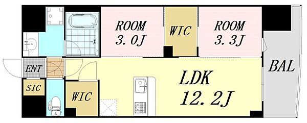 セレニテフラン難波 ｜大阪府大阪市浪速区桜川1丁目(賃貸マンション2LDK・11階・42.72㎡)の写真 その2