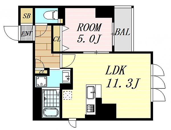 ジ　アドレス梅田 ｜大阪府大阪市北区太融寺町(賃貸アパート1LDK・10階・41.75㎡)の写真 その2