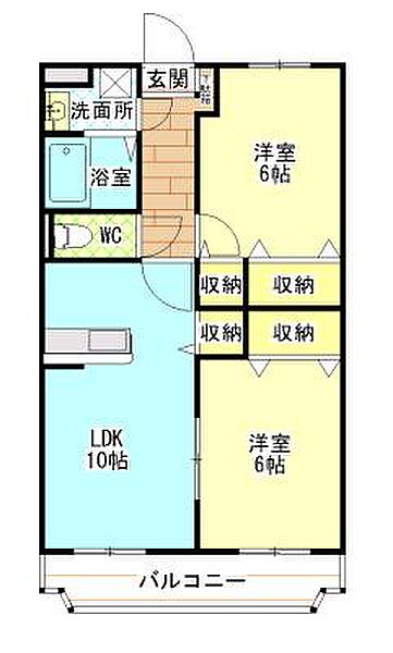 Y.M.ソレイユII 302｜栃木県栃木市大町(賃貸マンション2LDK・3階・53.67㎡)の写真 その2