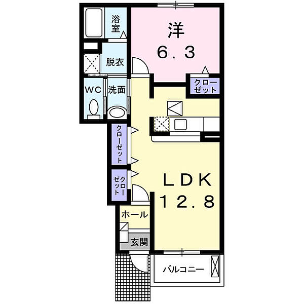 プリムローズ 102｜栃木県栃木市都賀町升塚(賃貸アパート1LDK・1階・46.49㎡)の写真 その2