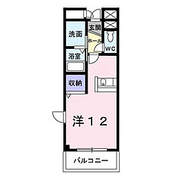 アニュー　アフェニティー 2階ワンルームの間取り