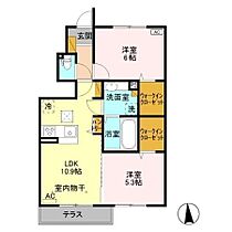 オルテンシア 103 ｜ 栃木県栃木市平柳町3丁目11-10（賃貸アパート2LDK・2階・53.54㎡） その2