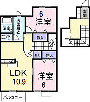 スウィート　リークＡ 202 ｜ 栃木県佐野市大橋町1008-4（賃貸アパート2LDK・2階・64.43㎡） その2