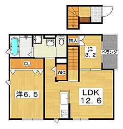 アンジュールトミ 1LDKの間取図画像