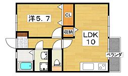 プレジール1 1LDKの間取図画像