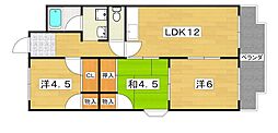 アメニティアルファー館 3LDKの間取図画像