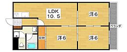 ウィルコート 3LDKの間取図画像