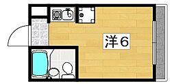 池田マンション ワンルームの間取図画像