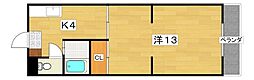 発春八坂ハイツ 1Kの間取図画像
