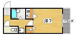 シャンブル2 ワンルームの間取図画像