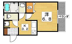 スリール萱島東 1Kの間取図画像