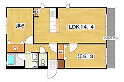 グランシャリオ 2LDKの間取図画像