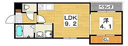 グラン寝屋川 1LDKの間取図画像