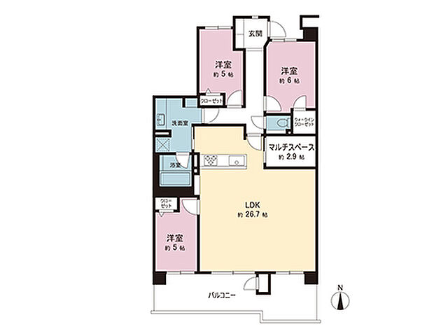 間取り ルクサージュあおば山の手台アプローズコートA棟 14階/-