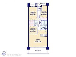 ヴィスタシア港北の丘 3LDKの間取図画像