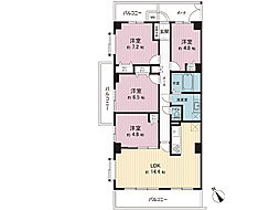 クレストフォルム市が尾南 4LDKの間取図画像