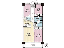 サンデュエル湘南平塚アクアステージ 3LDKの間取図画像