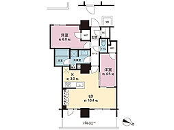 リーフィアタワー海老名ブリスコート 2LDKの間取図画像