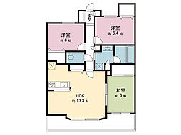 レクセルマンション愛甲石田第3 3LDKの間取図画像