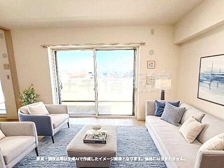 家族団らんの場所としてゆったりと居心地の良いリビングです。