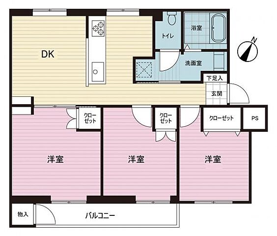 間取り 鵜野森団地 5階/-