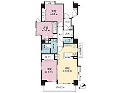 オーベル相模原 3LDKの間取図画像