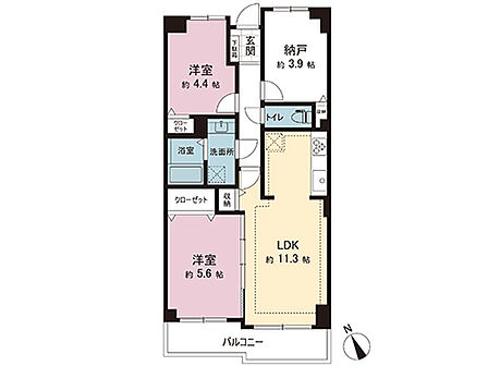 2LDK 間取り