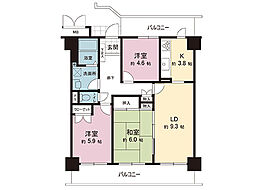 サンパルク650B-3号 3LDKの間取図画像