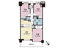 藤和シティホームズ大和パークサイドビュー 3LDKの間取図画像