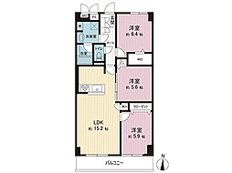 恒陽大和マンション 3LDKの間取図画像