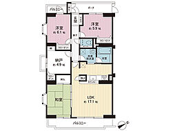 ダイアパレス長後光彩の丘 3SLDKの間取図画像