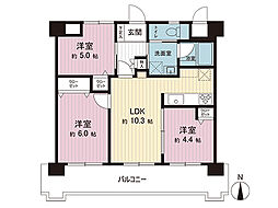 ライオンズマンション海老名第2 3LDKの間取図画像