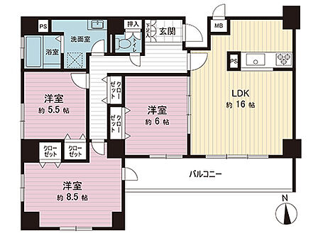 3LDK 間取り