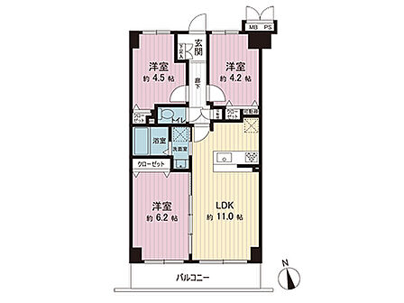 間取図です。図面と異なる場合は現況を優先させていただきます。