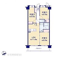 ライオンズガーデンヒルズ上大岡 3LDKの間取図画像
