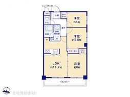 リブゼ横浜南伍番館 3LDKの間取図画像